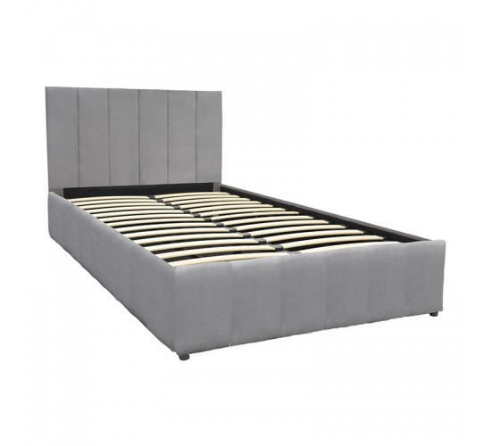 Κρεβάτι Snuggle με αποθηκευτικό χώρο βελούδο γκρι 120x200εκ Υλικό: VELVET - METAL FRAME 388-000018