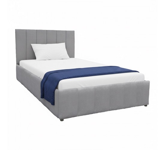 Κρεβάτι Snuggle με αποθηκευτικό χώρο βελούδο γκρι 120x200εκ Υλικό: VELVET - METAL FRAME 388-000018