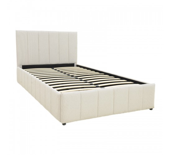 Κρεβάτι Snuggle με αποθηκευτικό χώρο ύφασμα μπεζ 120x200εκ Υλικό: FABRIC - METAL FRAME 388-000019