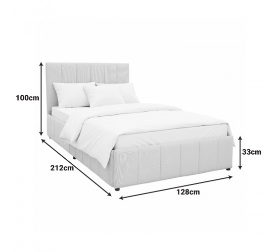 Κρεβάτι Snuggle με αποθηκευτικό χώρο ύφασμα μπεζ 120x200εκ Υλικό: FABRIC - METAL FRAME 388-000019