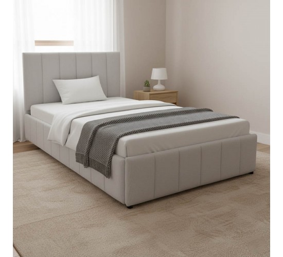 Κρεβάτι Snuggle με αποθηκευτικό χώρο ύφασμα γκρι 120x200εκ Υλικό: FABRIC - METAL FRAME 388-000020