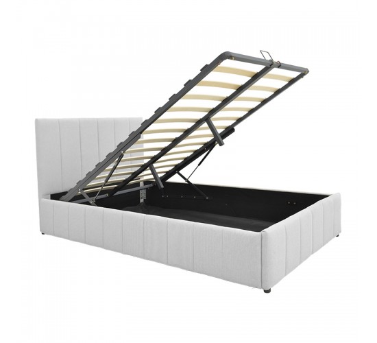 Κρεβάτι Snuggle με αποθηκευτικό χώρο ύφασμα γκρι 120x200εκ Υλικό: FABRIC - METAL FRAME 388-000020