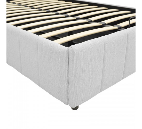 Κρεβάτι Snuggle με αποθηκευτικό χώρο ύφασμα γκρι 120x200εκ Υλικό: FABRIC - METAL FRAME 388-000020