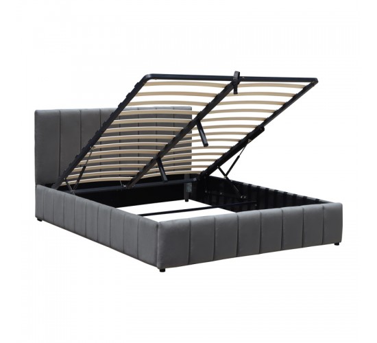 Κρεβάτι Snuggle με αποθηκευτικό χώρο βελούδο ανθρακί 160x200εκ Υλικό: VELVET - METAL FRAME 388-000021