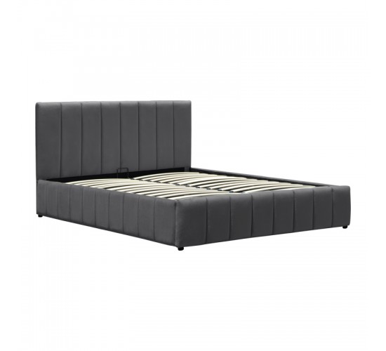Κρεβάτι Snuggle με αποθηκευτικό χώρο βελούδο ανθρακί 160x200εκ Υλικό: VELVET - METAL FRAME 388-000021