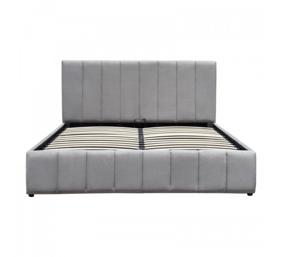 Κρεβάτι Snuggle με αποθηκευτικό χώρο βελούδο γκρι 160x200εκ Υλικό: VELVET - METAL FRAME 388-000022