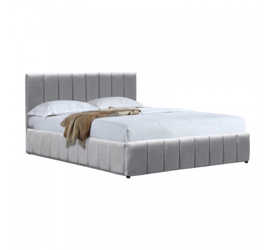 Κρεβάτι Snuggle με αποθηκευτικό χώρο βελούδο γκρι 160x200εκ Υλικό: VELVET - METAL FRAME 388-000022