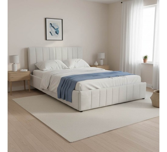 Κρεβάτι Snuggle με αποθηκευτικό χώρο ύφασμα γκρι 160x200εκ Υλικό: FABRIC - METAL FRAME 388-000024