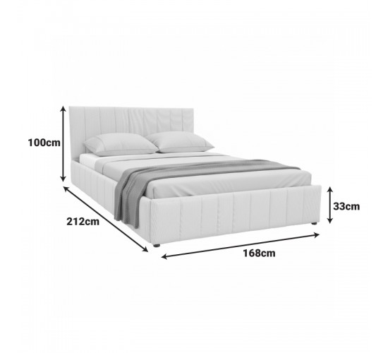 Κρεβάτι Snuggle με αποθηκευτικό χώρο ύφασμα γκρι 160x200εκ Υλικό: FABRIC - METAL FRAME 388-000024