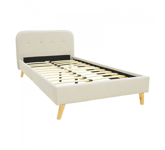 Κρεβάτι LumiLux ύφασμα σε μπεζ απόχρωση 100x200εκ Υλικό: FABRIC - METAL FRAME 388-000025