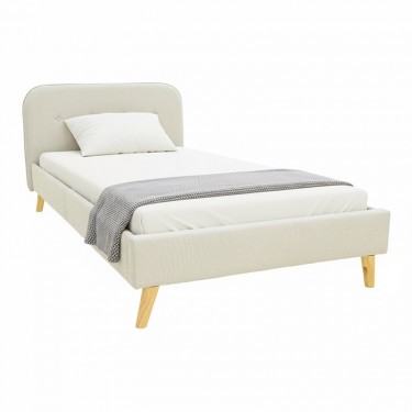 Κρεβάτι LumiLux ύφασμα σε μπεζ απόχρωση 100x200εκ Υλικό: FABRIC - WOODEN FRAME 388-000025