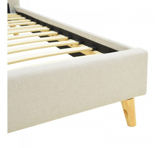 Κρεβάτι LumiLux ύφασμα σε μπεζ απόχρωση 100x200εκ Υλικό: FABRIC - METAL FRAME 388-000025