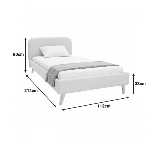 Κρεβάτι LumiLux ύφασμα σε μπεζ απόχρωση 100x200εκ Υλικό: FABRIC - METAL FRAME 388-000025