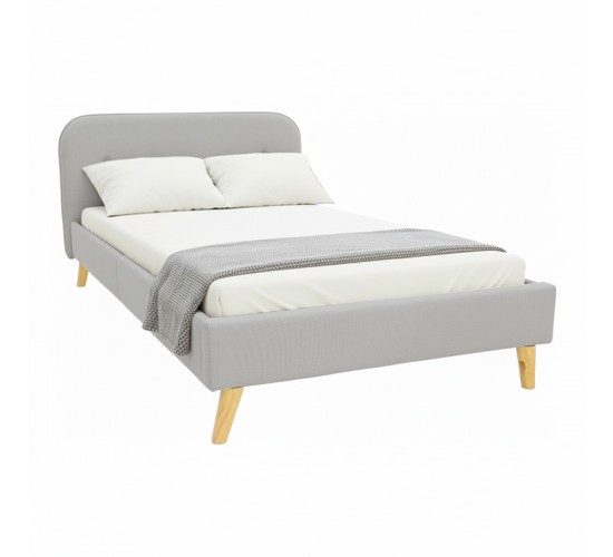 Κρεβάτι LumiLux ύφασμα σε γκρι απόχρωση 160x200εκ Υλικό: FABRIC - METAL FRAME 388-000028