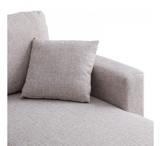 Γωνιακός αναστρέψιμος καναπές κρεβάτι Kamore με αποθηκευτικό χώρο μπεζ ύφασμα 223x146x85εκ Υλικό: FABRIC 389-000001