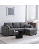Γωνιακός αναστρέψιμος καναπές κρεβάτι Kamore με αποθηκευτικό χώρο ανθρακί ύφασμα 223x146x85εκ Υλικό: FABRIC 389-000002