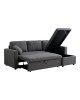 Γωνιακός αναστρέψιμος καναπές κρεβάτι Kamore με αποθηκευτικό χώρο ανθρακί ύφασμα 223x146x85εκ Υλικό: FABRIC 389-000002