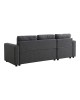 Γωνιακός αναστρέψιμος καναπές κρεβάτι Kamore με αποθηκευτικό χώρο ανθρακί ύφασμα 223x146x85εκ Υλικό: FABRIC 389-000002