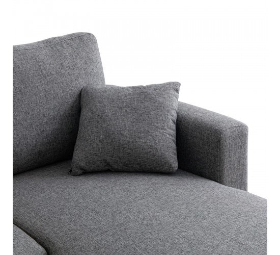 Γωνιακός αναστρέψιμος καναπές κρεβάτι Kamore με αποθηκευτικό χώρο ανθρακί ύφασμα 223x146x85εκ Υλικό: FABRIC 389-000002