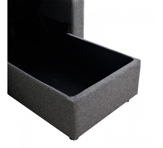 Γωνιακός αναστρέψιμος καναπές κρεβάτι Kamore με αποθηκευτικό χώρο ανθρακί ύφασμα 223x146x85εκ Υλικό: FABRIC 389-000002