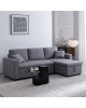 Γωνιακός αναστρέψιμος καναπές κρεβάτι Kamore με αποθηκευτικό χώρο γκρι ύφασμα 223x146x85εκ 389-000004