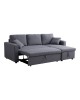 Γωνιακός αναστρέψιμος καναπές κρεβάτι Kamore με αποθηκευτικό χώρο γκρι ύφασμα 223x146x85εκ 389-000004