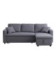Γωνιακός αναστρέψιμος καναπές κρεβάτι Kamore με αποθηκευτικό χώρο γκρι ύφασμα 223x146x85εκ 389-000004