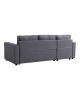 Γωνιακός αναστρέψιμος καναπές κρεβάτι Kamore με αποθηκευτικό χώρο γκρι ύφασμα 223x146x85εκ 389-000004
