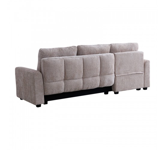 Γωνιακός αναστρέψιμος καναπές κρεβάτι Comfie με αποθηκευτικό χώρο μπεζ ύφασμα 267x159x97εκ 389-000005