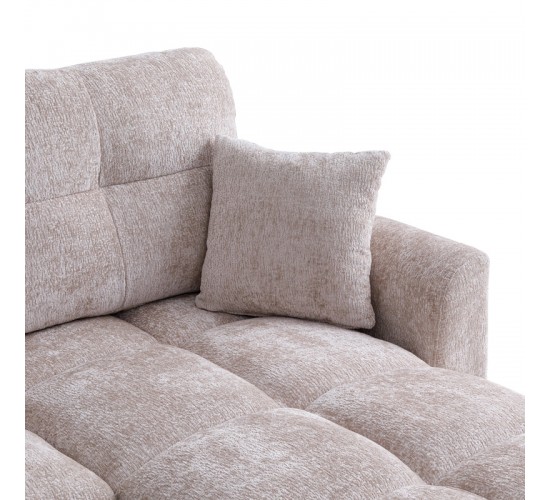 Γωνιακός αναστρέψιμος καναπές κρεβάτι Comfie με αποθηκευτικό χώρο μπεζ ύφασμα 267x159x97εκ 389-000005