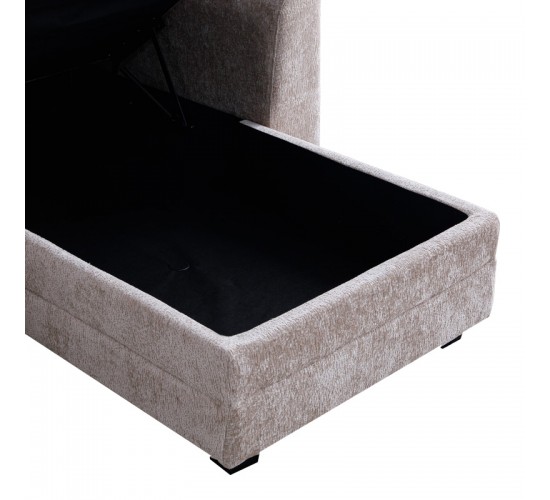 Γωνιακός αναστρέψιμος καναπές κρεβάτι Comfie με αποθηκευτικό χώρο μπεζ ύφασμα 267x159x97εκ 389-000005