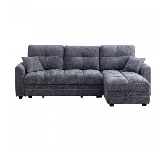 Γωνιακός αναστρέψιμος καναπές κρεβάτι Comfie με αποθηκευτικό χώρο ανθρακί ύφασμα 267x159x97εκ 389-000006