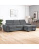 Γωνιακός καναπές-κρεβάτι αριστερή γωνία Dreamora με αποθηκευτικό ύφασμα ανθρακί 270x167x82εκ Υλικό: FABRIC - WOOD 389-000008