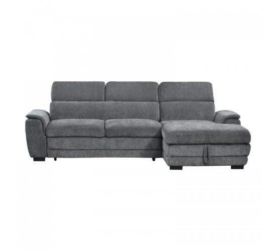 Γωνιακός καναπές-κρεβάτι αριστερή γωνία Dreamora με αποθηκευτικό ύφασμα ανθρακί 270x167x82εκ Υλικό: FABRIC - WOOD 389-000008