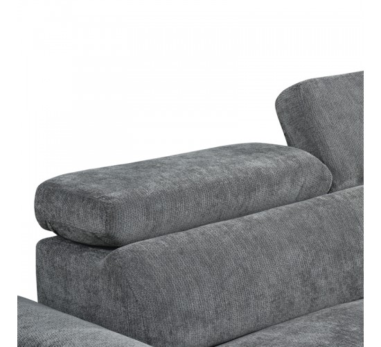 Γωνιακός καναπές-κρεβάτι αριστερή γωνία Dreamora με αποθηκευτικό ύφασμα ανθρακί 270x167x82εκ Υλικό: FABRIC - WOOD 389-000008