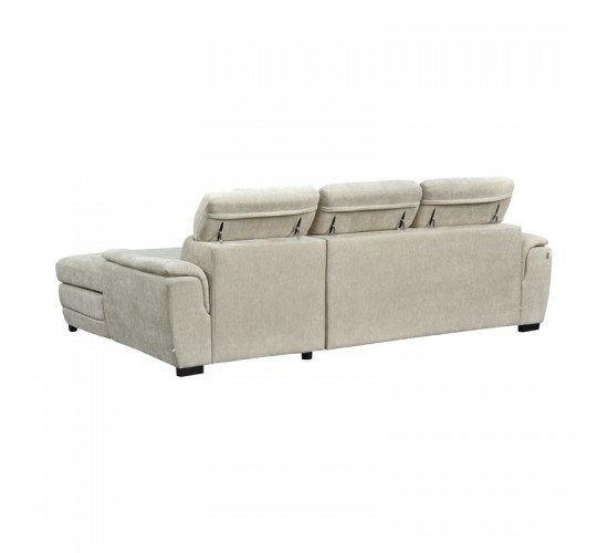 Γωνιακός καναπές-κρεβάτι αριστερή γωνία Dreamora με αποθηκευτικό χώρο ύφασμα μπεζ 270x167x82εκ Υλικό: FABRIC - WOOD 389-000009