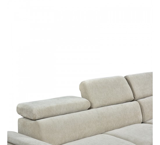 Γωνιακός καναπές-κρεβάτι αριστερή γωνία Dreamora με αποθηκευτικό χώρο ύφασμα μπεζ 270x167x82εκ Υλικό: FABRIC - WOOD 389-000009