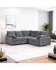 Γωνιακός καναπές κρεβάτι Lounivo ύφασμα ανθρακί 215x215x84εκ Υλικό: FABRIC - WOOD 389-000010