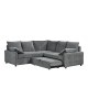 Γωνιακός καναπές κρεβάτι Lounivo ύφασμα ανθρακί 215x215x84εκ Υλικό: FABRIC - WOOD 389-000010