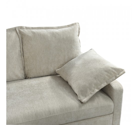 Γωνιακός καναπές κρεβάτι Lounivo ύφασμα μπεζ 215x215x84εκ Υλικό: FABRIC - WOOD 389-000011