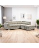 Γωνιακός καναπές-κρεβάτι αριστερή γωνία Nuvora με αποθηκευτικό χώρο μπεζ ύφασμα 244x225x79εκ Υλικό: FABRIC VELVET CORDUROY - WOOD 389-000012