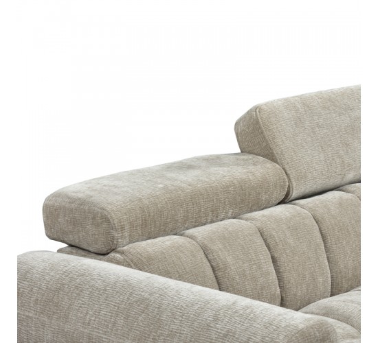 Γωνιακός καναπές-κρεβάτι αριστερή γωνία Nuvora με αποθηκευτικό χώρο μπεζ ύφασμα 244x225x79εκ Υλικό: FABRIC VELVET CORDUROY - WOOD 389-000012