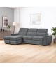 Γωνιακός καναπές-κρεβάτι δεξιά γωνία Dreamora με αποθηκευτικό ύφασμα ανθρακί 270x167x82εκ Υλικό: FABRIC - WOOD 389-000013
