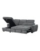 Γωνιακός καναπές-κρεβάτι δεξιά γωνία Dreamora με αποθηκευτικό ύφασμα ανθρακί 270x167x82εκ Υλικό: FABRIC - WOOD 389-000013