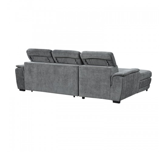 Γωνιακός καναπές-κρεβάτι δεξιά γωνία Dreamora με αποθηκευτικό ύφασμα ανθρακί 270x167x82εκ Υλικό: FABRIC - WOOD 389-000013