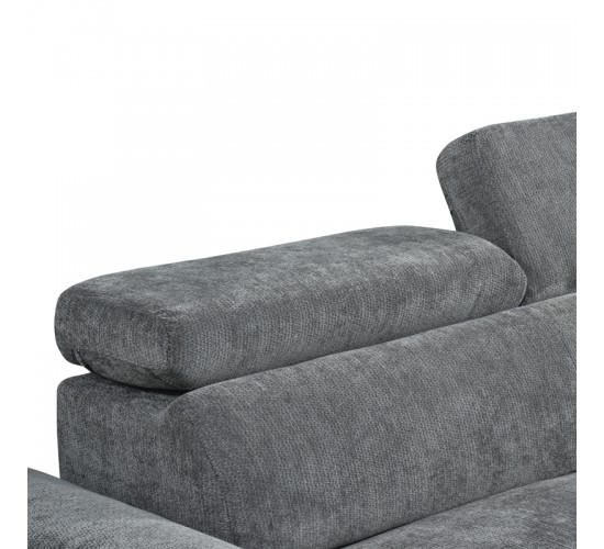 Γωνιακός καναπές-κρεβάτι δεξιά γωνία Dreamora με αποθηκευτικό ύφασμα ανθρακί 270x167x82εκ Υλικό: FABRIC - WOOD 389-000013