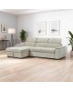 Γωνιακός καναπές-κρεβάτι δεξία γωνία Dreamora με αποθηκευτικό ύφασμα μπεζ 270x167x82εκ Υλικό: FABRIC - WOOD 389-000014
