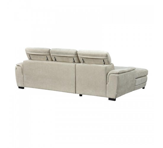 Γωνιακός καναπές-κρεβάτι δεξία γωνία Dreamora με αποθηκευτικό ύφασμα μπεζ 270x167x82εκ Υλικό: FABRIC - WOOD 389-000014