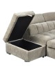 Γωνιακός καναπές-κρεβάτι δεξιά γωνία Nuvora με αποθηκευτικό χώρο μπεζ ύφασμα 244x225x79εκ Υλικό: FABRIC VELVET CORDUROY - WOOD 389-000015