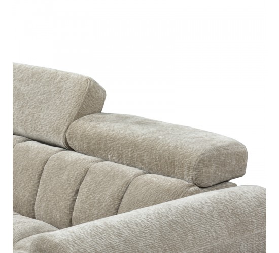 Γωνιακός καναπές-κρεβάτι δεξιά γωνία Nuvora με αποθηκευτικό χώρο μπεζ ύφασμα 244x225x79εκ Υλικό: FABRIC VELVET CORDUROY - WOOD 389-000015